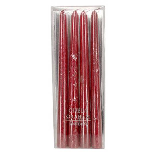 Red Dipped Dinner Candle, Pack 4